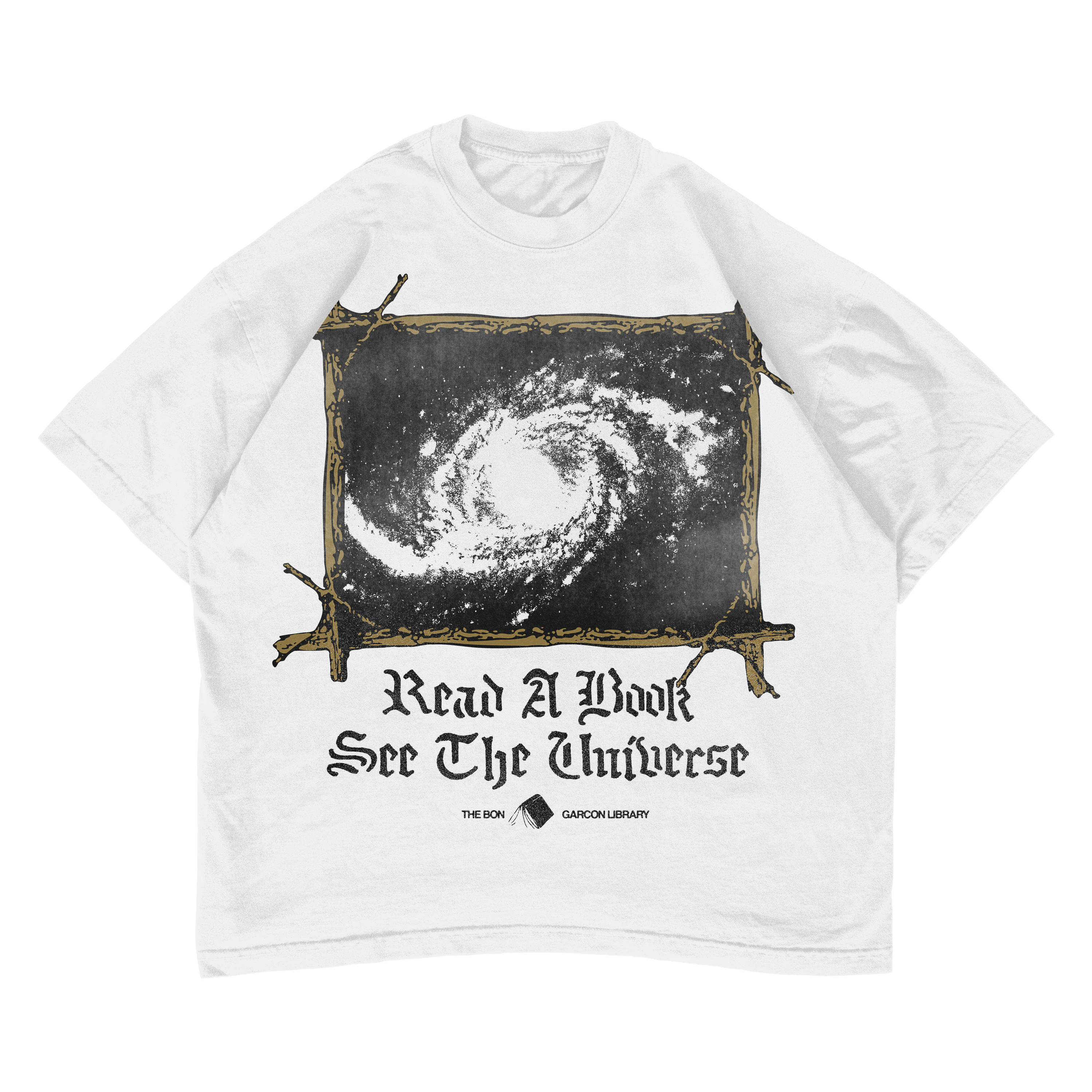 READ A BOOK SEE THE UNIVERSE TEE (WHITE)