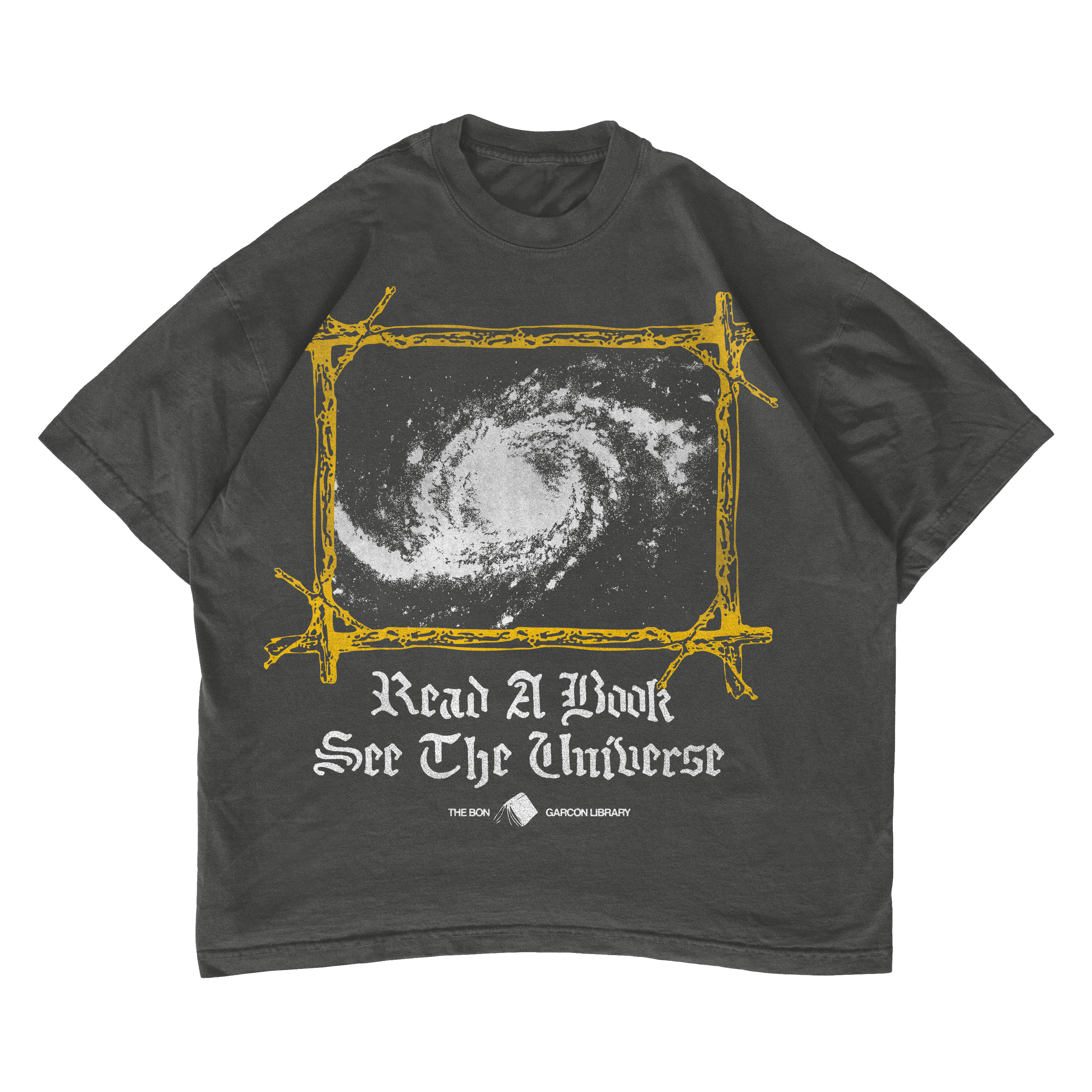 READ A BOOK SEE THE UNIVERSE TEE (BLACK)