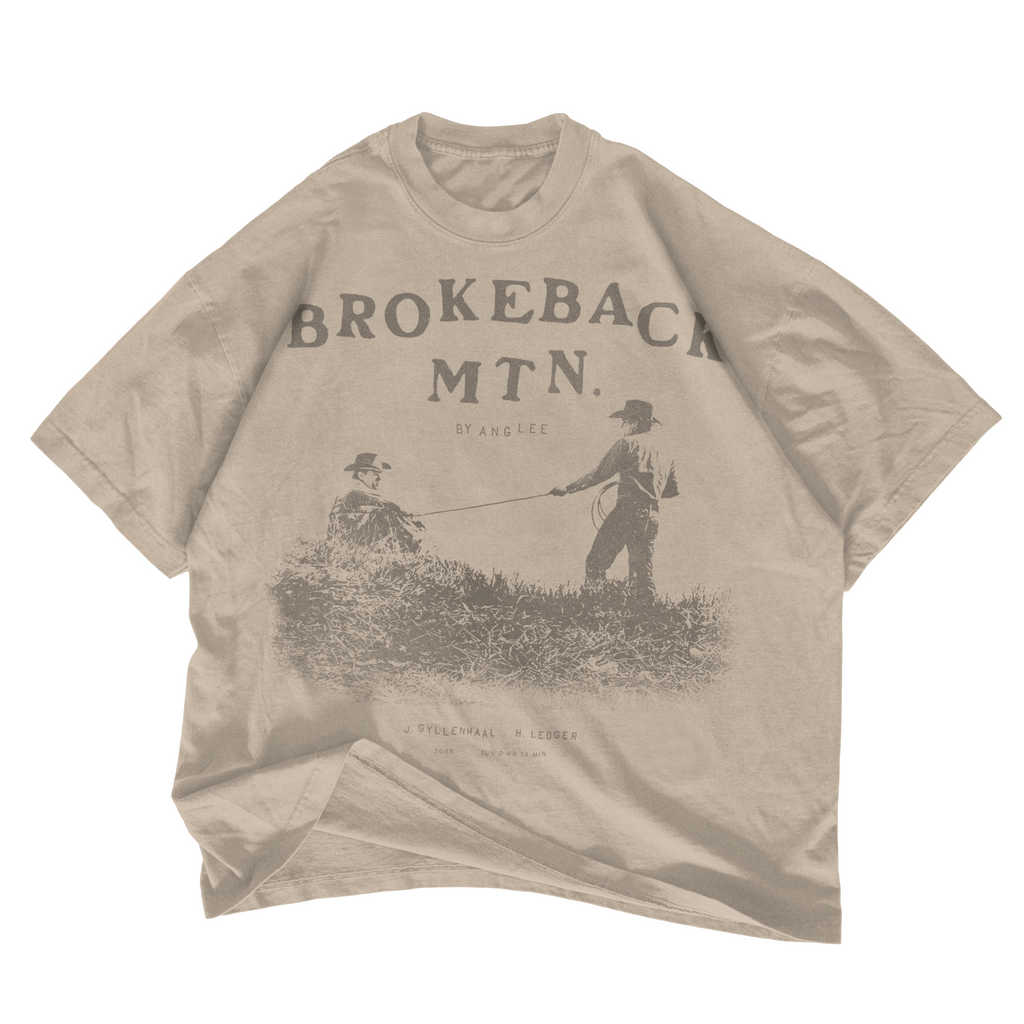 BROKEBACK MOUNTAIN TEE IN BEIGE