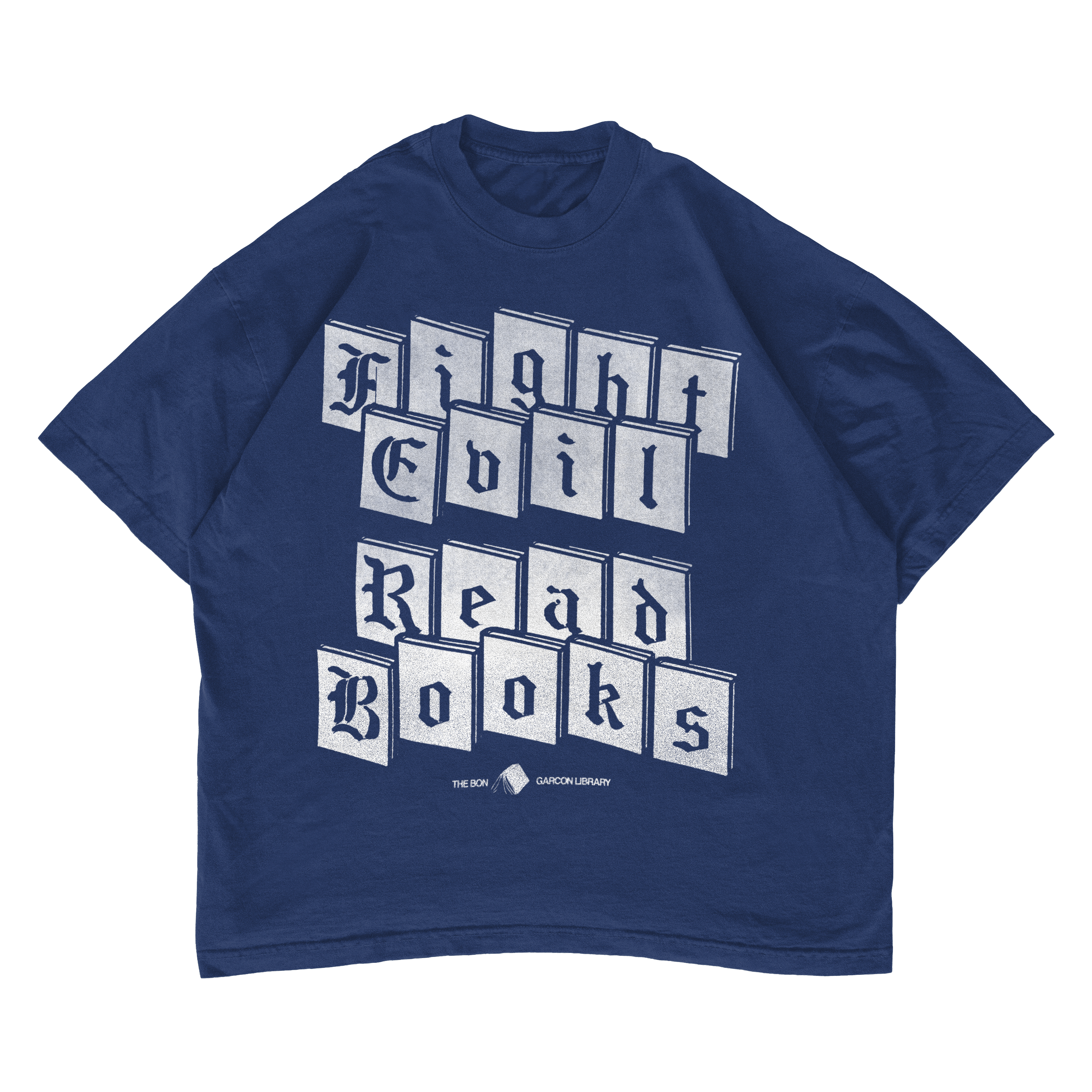 READ BOOKS FIGHT EVIL TEE (NAVY)
