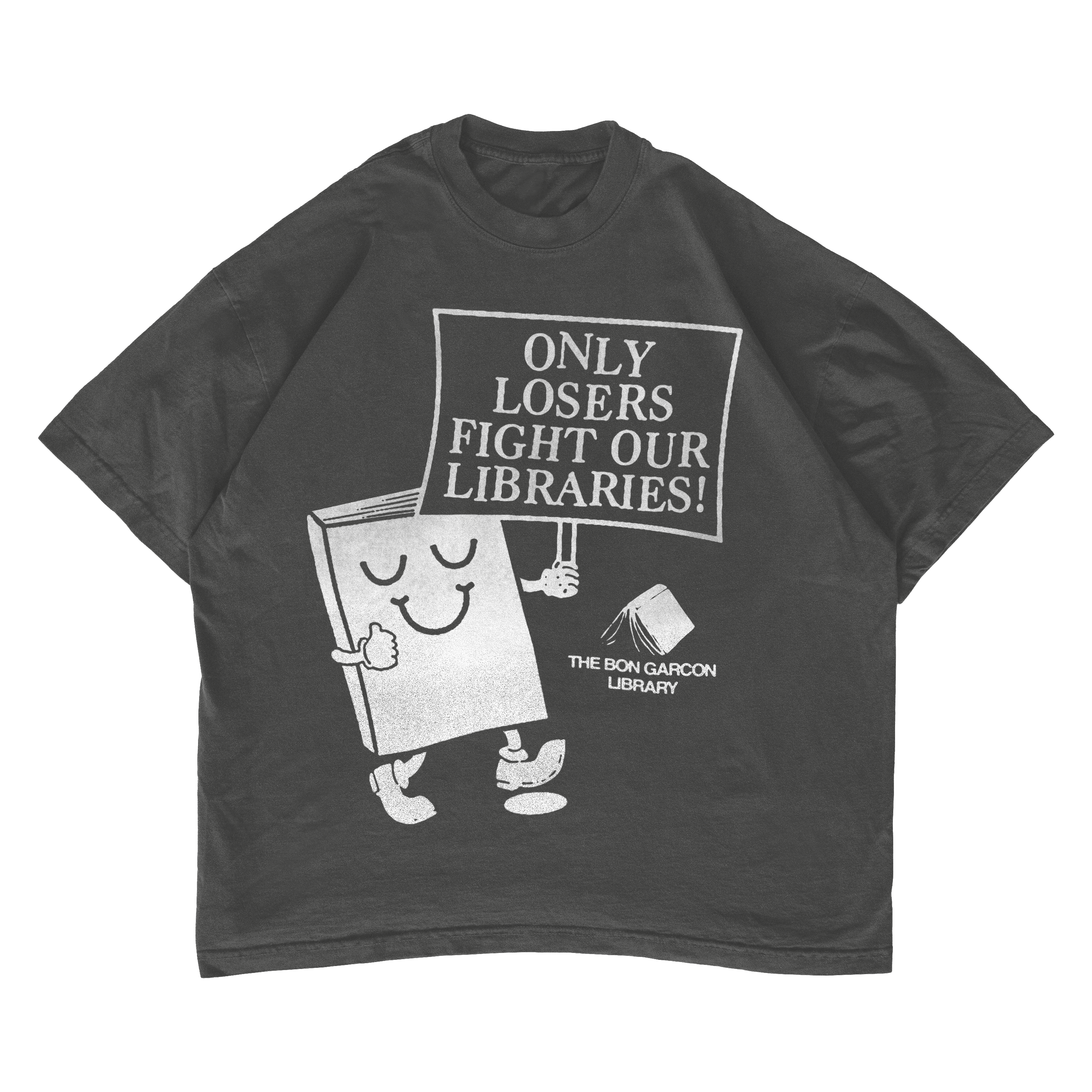 ONLY LOSERS FIGHT LIBRARIES TEE (BLACK)