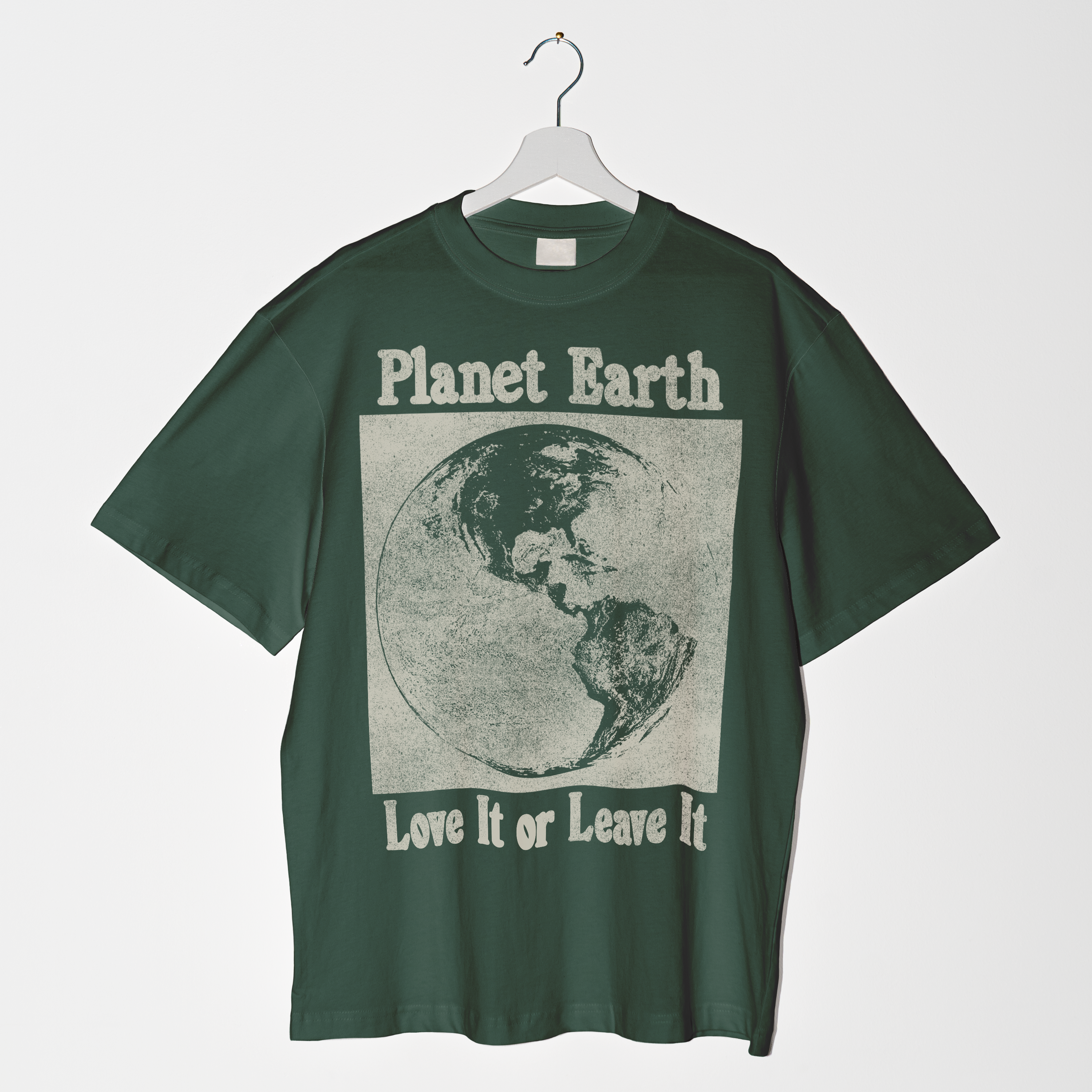PLANET EARTH TEE IN GREEN