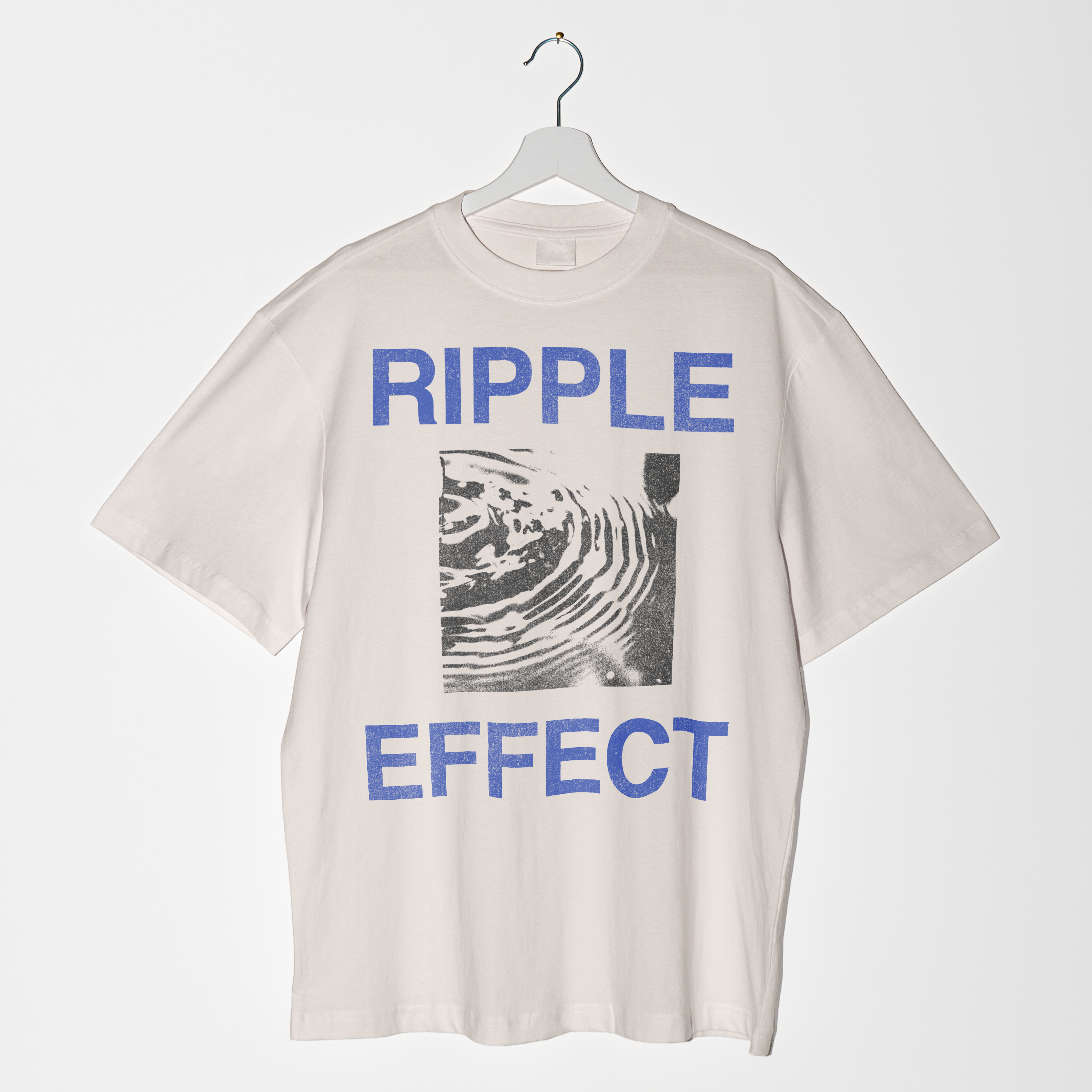 IVORY RIPPLE EFFECT TEE