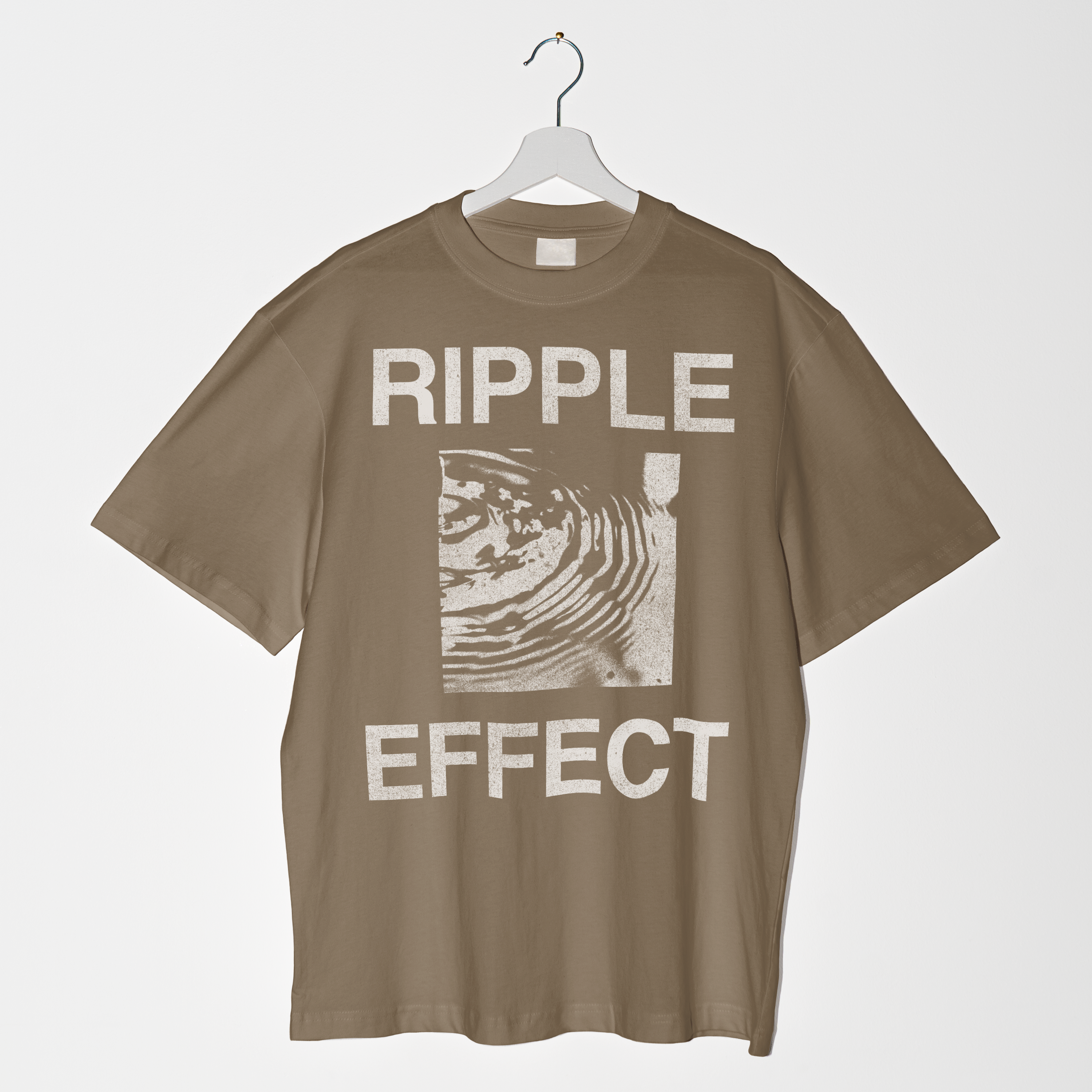 BROWN RIPPLE EFFECT TEE